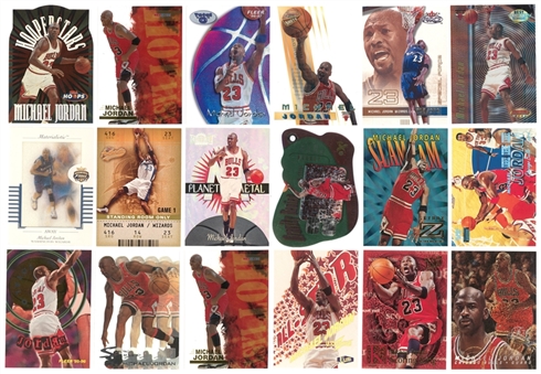 1995-2002 Fleer & Assorted Brands Michael Jordan Card Collection (18 Different) Featuring Serial-Numbered Inserts & Refractors!